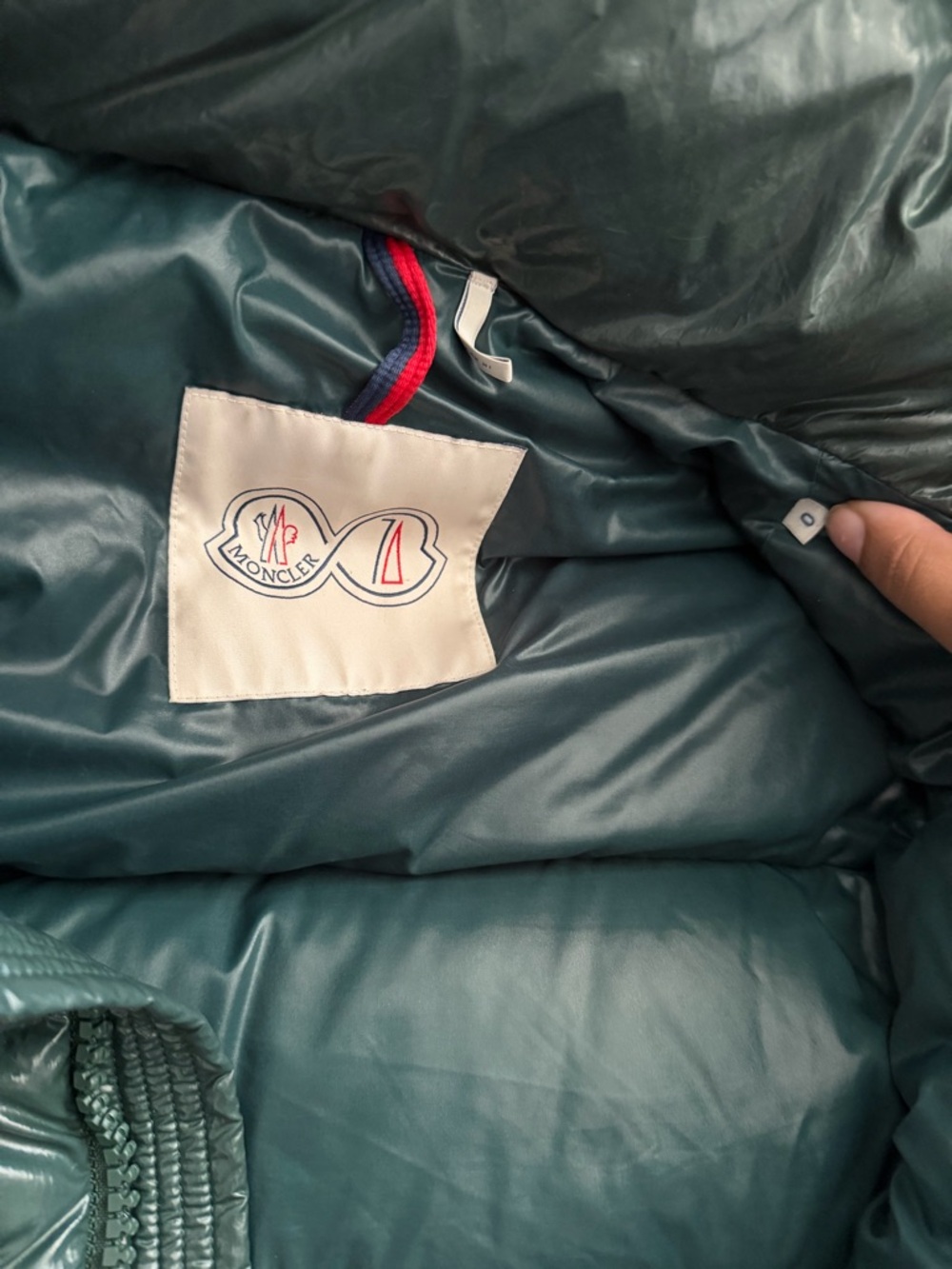 Moncler Teal Quilted Puffer Jacket with Logo Patch - Picture 4 of 5